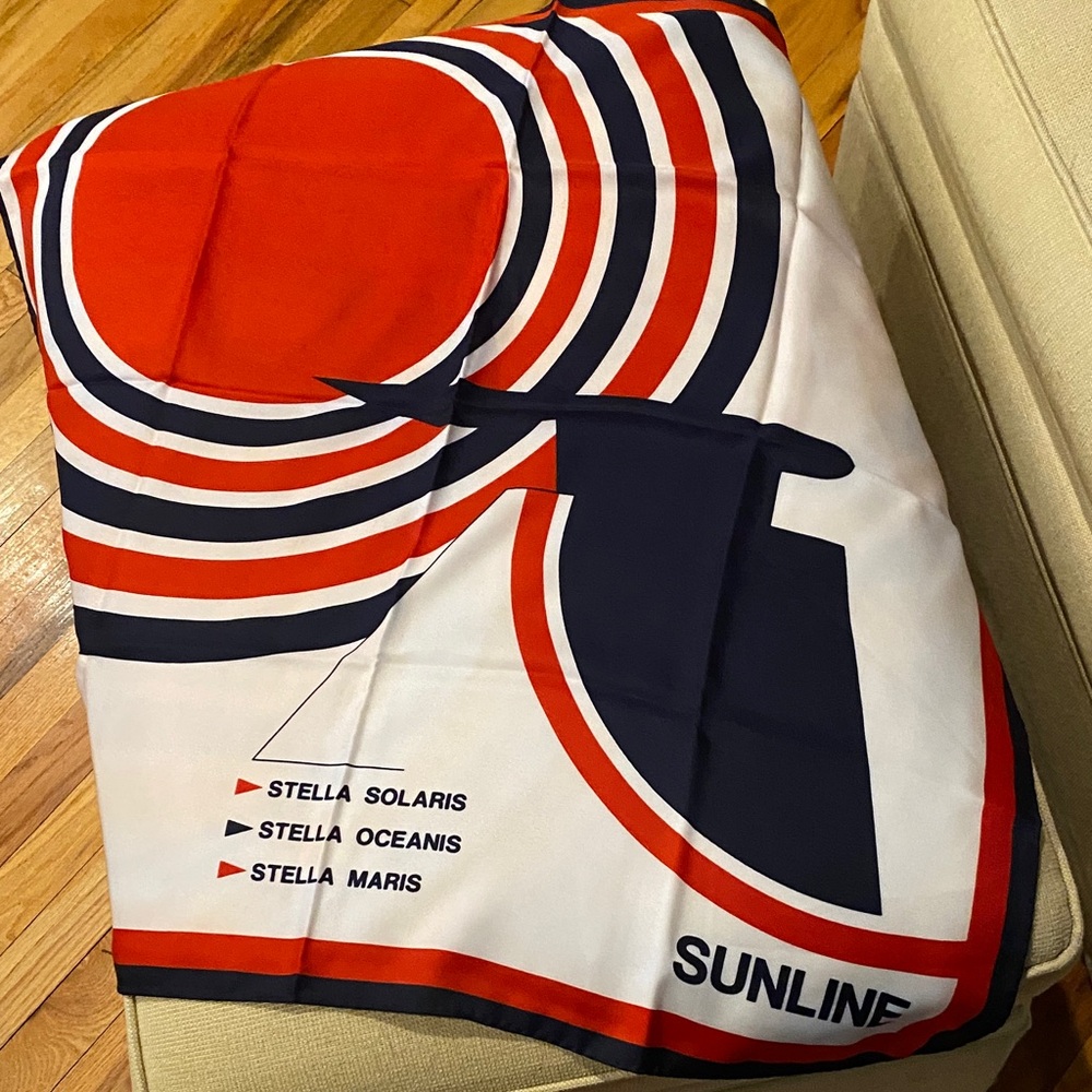 Vintage Sunline large square scarf. Made in Italy